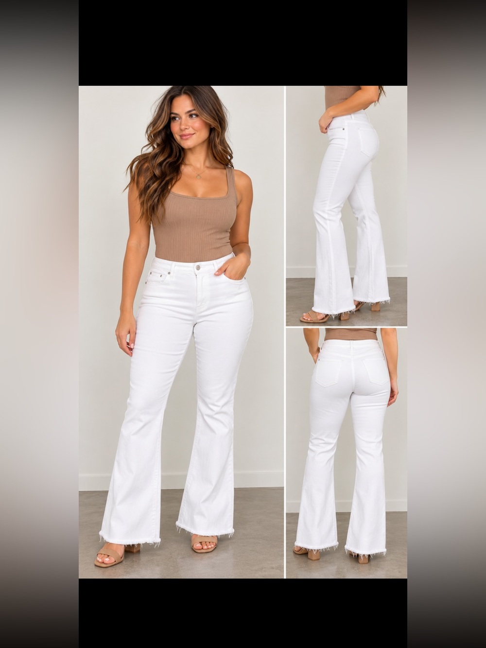 PAIGE Laurel Canyon High Rise White Bootcut Jeans 16W Raw Hem